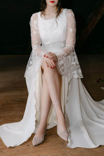 spitzen-brauttop-und-elegantes-brautkleid-mix&match Brautkleid - Brautatelier Par Amour Hamburg